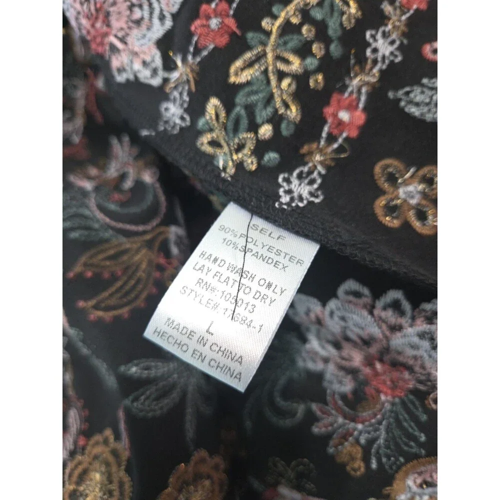 Savanna jane Embroidered floral open front jacket boho hippie festival